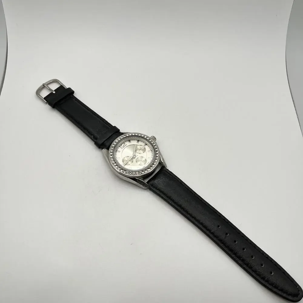Silver black mens watch